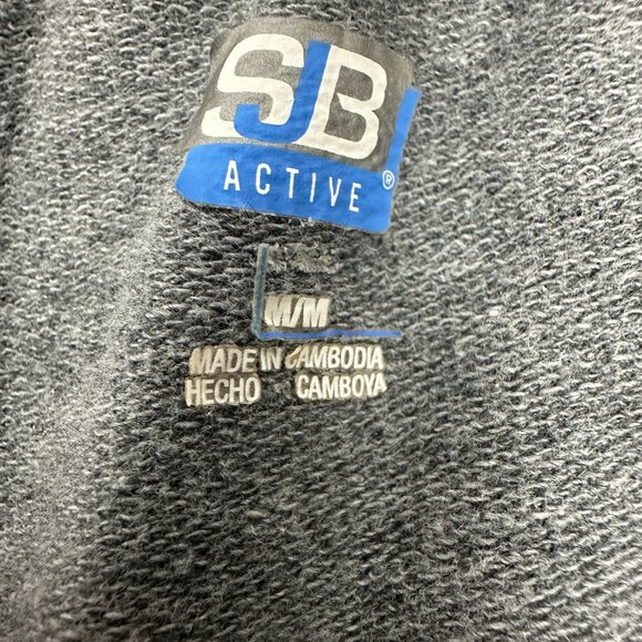 SB Active Mens Gray Sweatpants With Side Stripes Size M Comfortable Fit - Picture 4 of 7